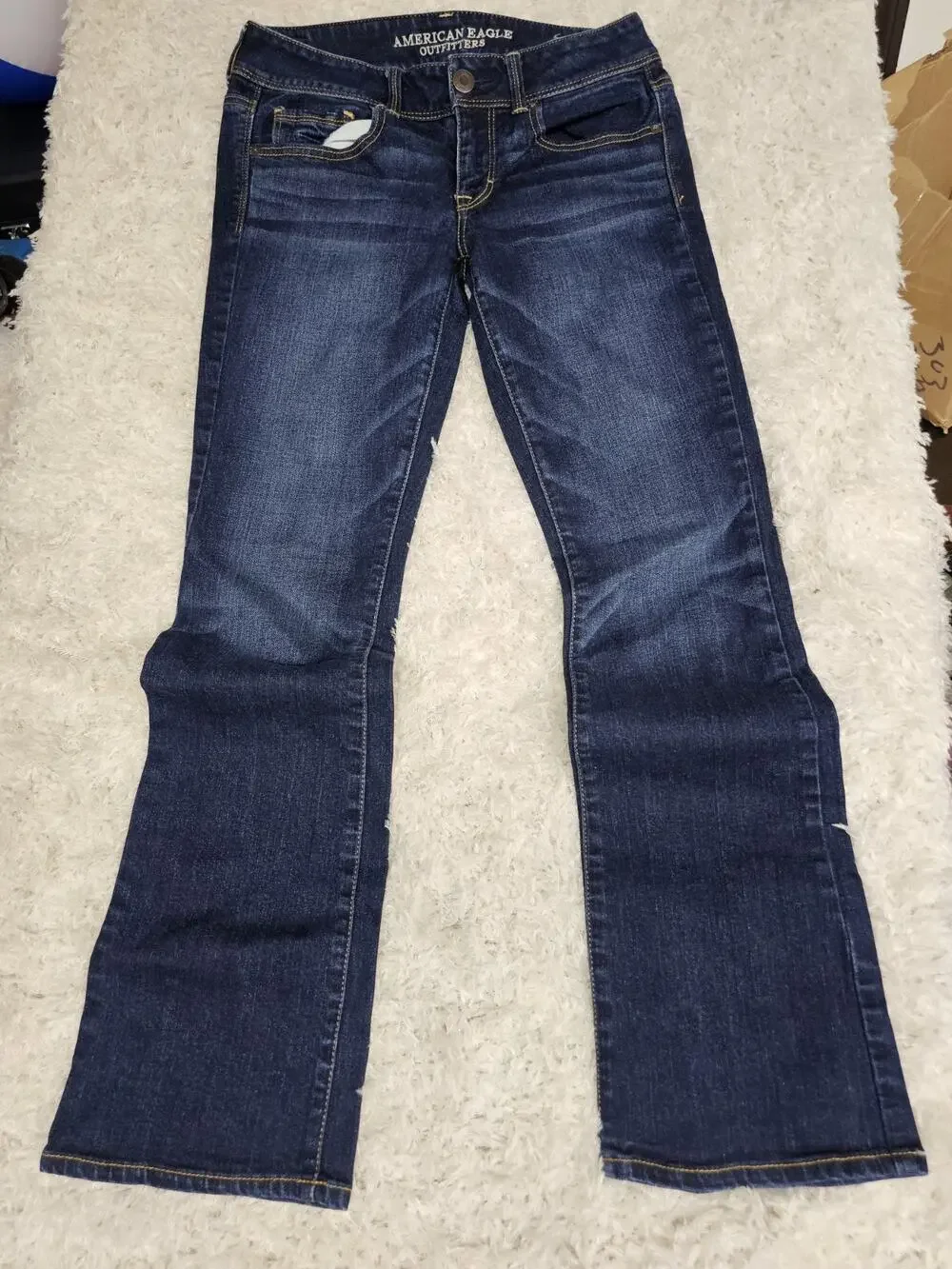 American Eagle Kick Boot Stretch Jeans Womens 6 Regular Dark Wash Blue Western
